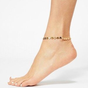 🎉 New Gold Plated Disc Chain Ankle Bracelet